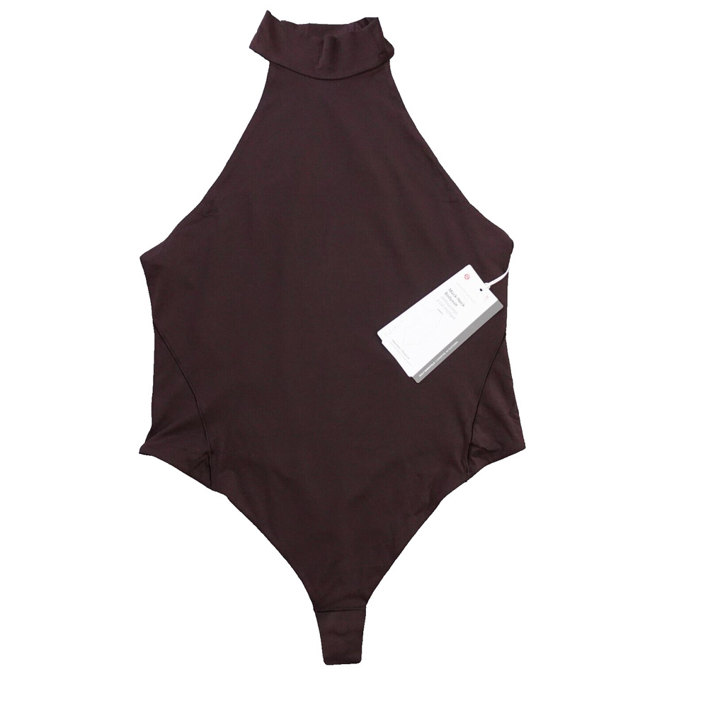 New Lululemon Size XL Nulu Mock Neck Sleeveless Bodysuit FRPR Brown